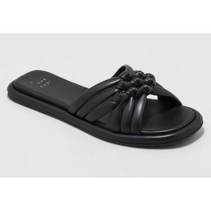 Women’s Dulce Padded Knot Slide Sandals – A New Day - Black
